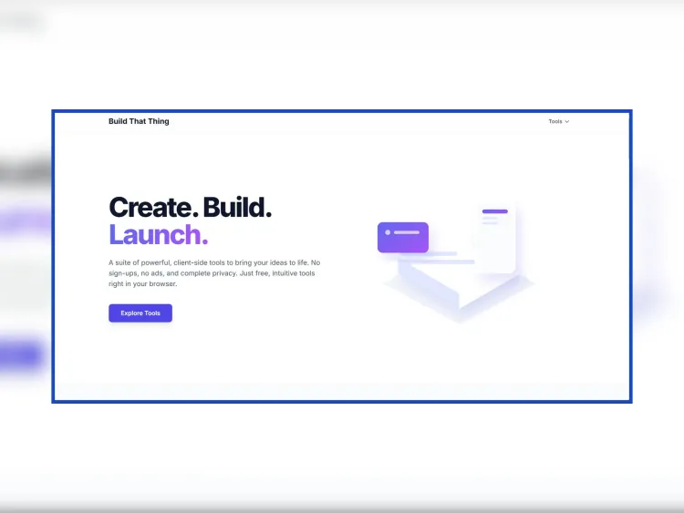 Homepage of the Build That Thing website