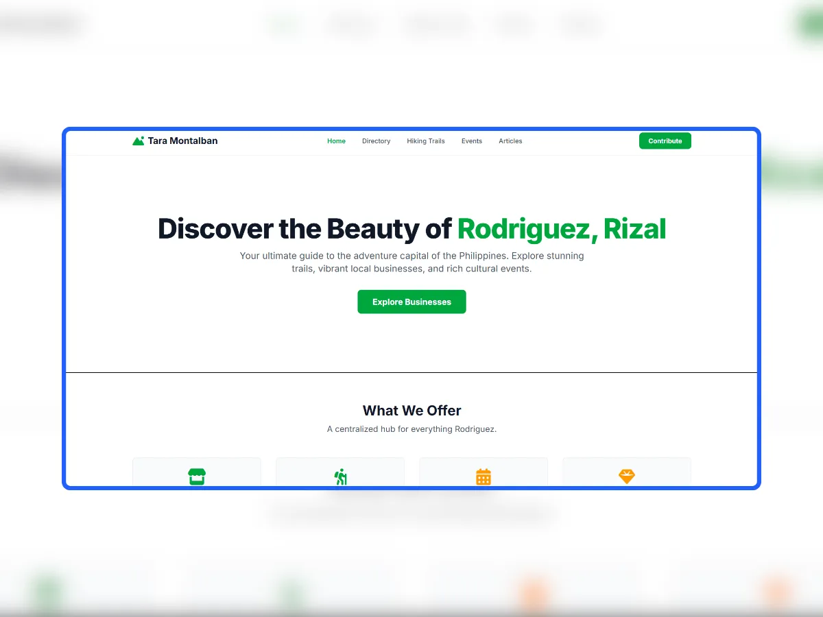 Tara, Montalban! - Tourism Website Homepage of the Tara, Montalban! tourism website